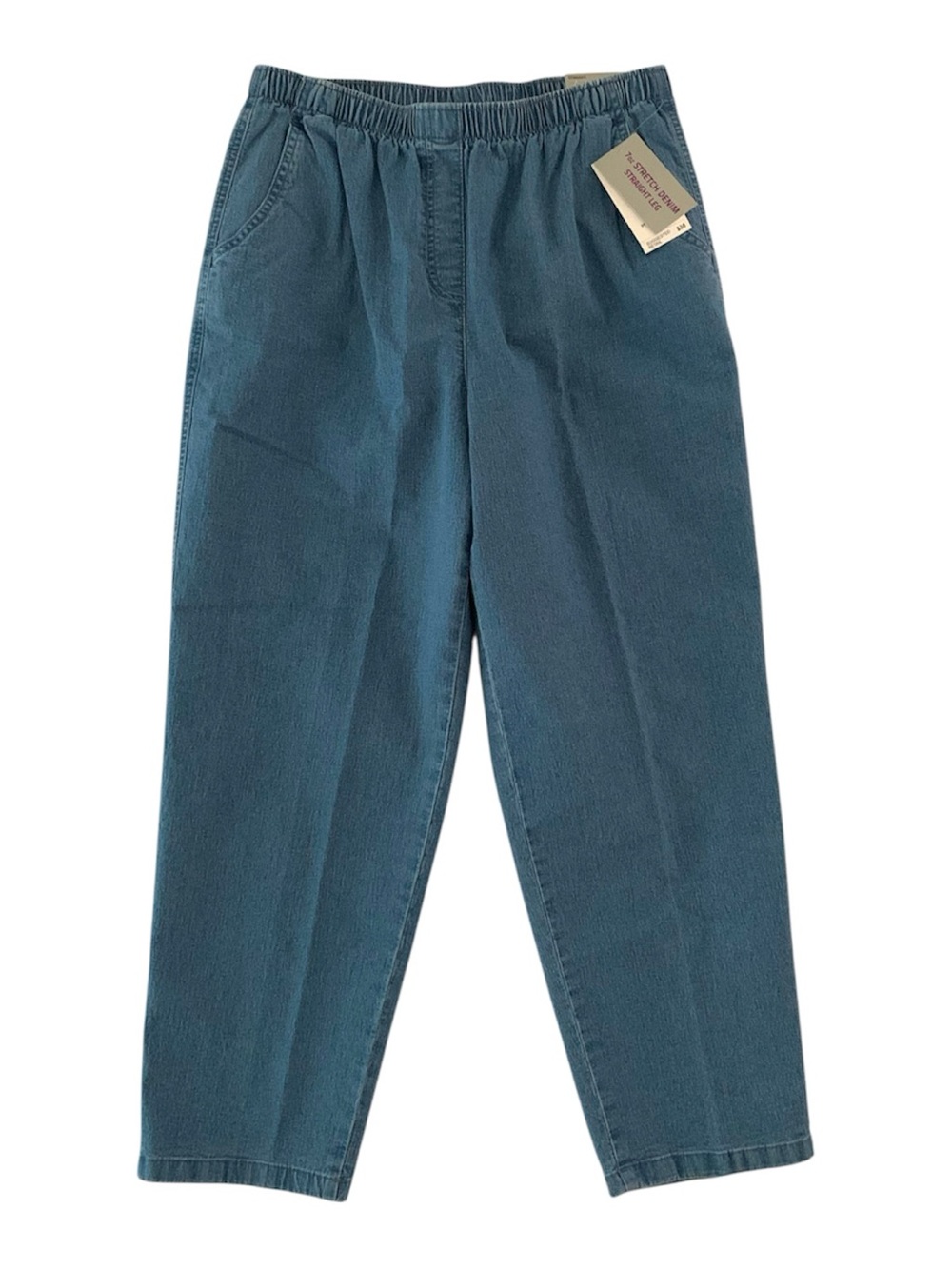 Alia Petite Short Pull-On Stretch Denim Jeans - Size 12PS - Light Chambray Wash